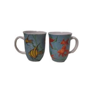 SD Graphics Blue Harbor Ocean Fish Collection 2 14oz Coffee Mug‎ Cup Set 2014